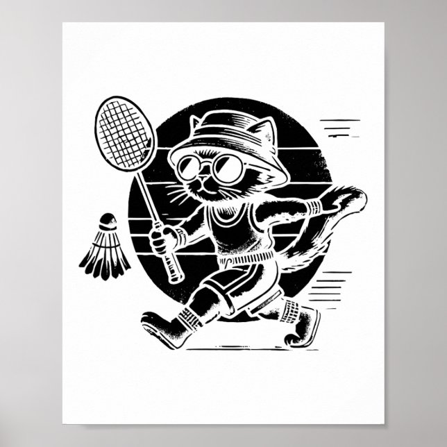 Affiche Drôle Joueur Badminton Love Shuttle Design 25 (Devant)