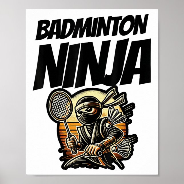 Affiche Drôle Joueur Badminton Love Shuttle Design 7 (Devant)