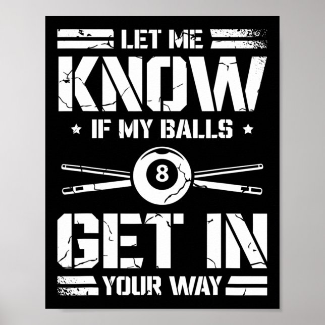 Affiche Drôle Joueur Billard Snooker Billard Billard Playe (Devant)