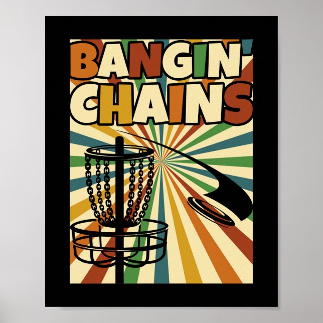 Affiche Drôle Joueur De Golf Disque Que Je Bangin' Chains (Devant)