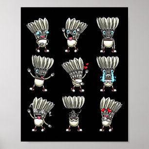Affiche Drôle Joueur de navette Dminton Design Hommes Femm