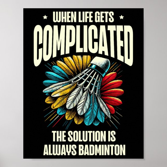Affiche Drôle Joueur Dminton Love Shuttle Design (Devant)