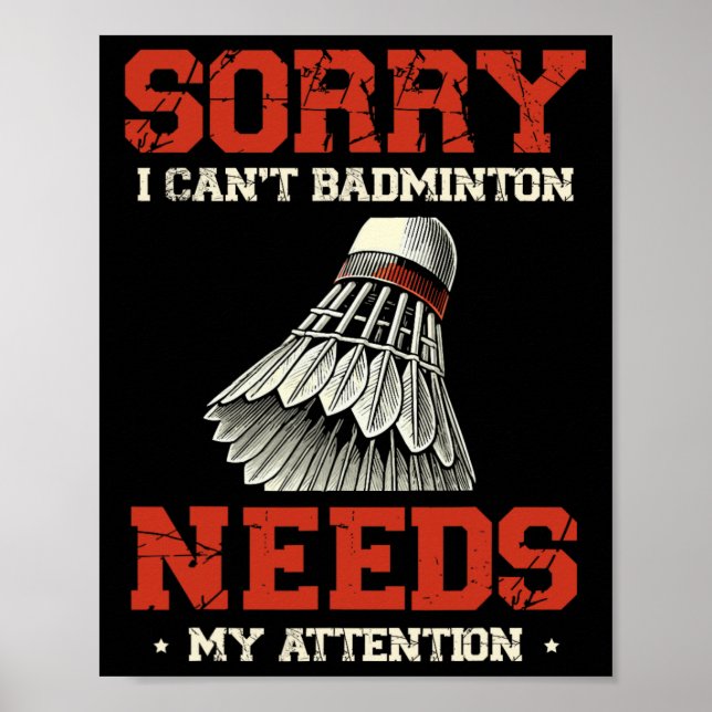 Affiche Drôle Joueur Dminton Love Shuttle Design 3 (Devant)