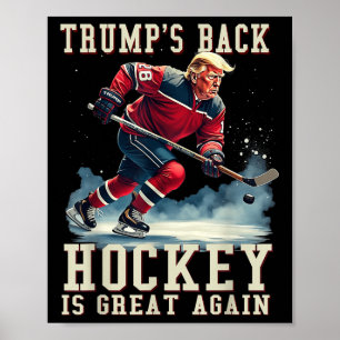 Affiche Drôle Joueur Trump Cool Vintage de hockey sur glac