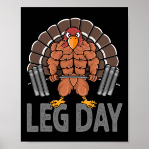 Affiche Drôle Jour de la Jambe Thanksgiving Turquie DeadLe
