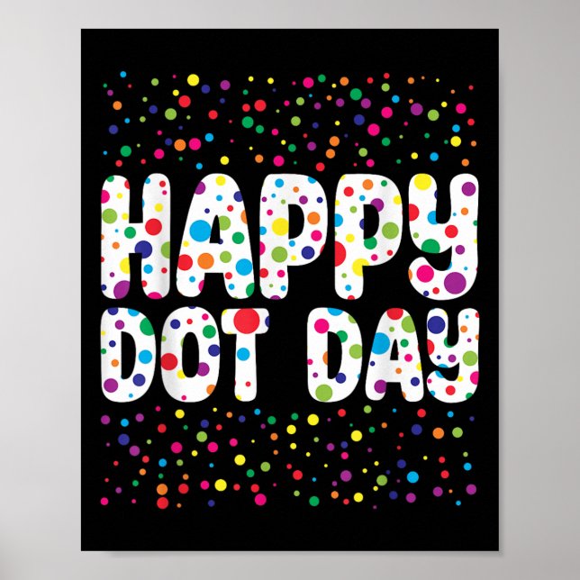Affiche Drôle Jour Joyeux Point Polka Dot Art Étudiants En (Devant)