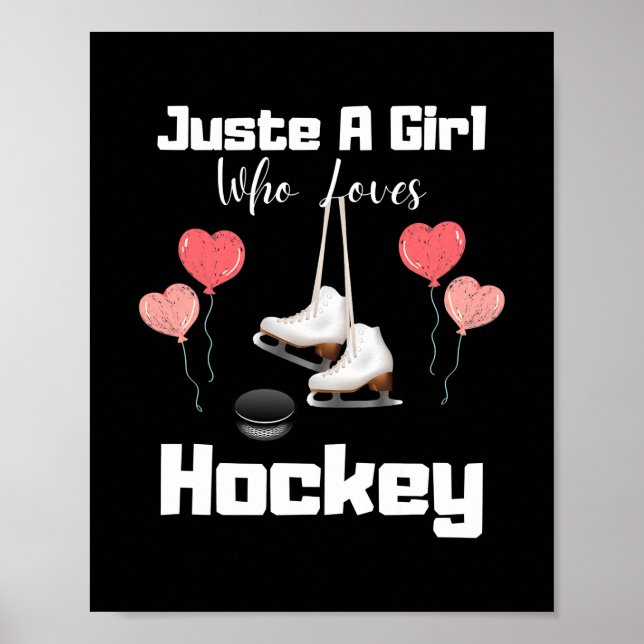 Affiche Drôle Juste Une Fille Qui Aime Hockey Mignonne Hoc (Devant)