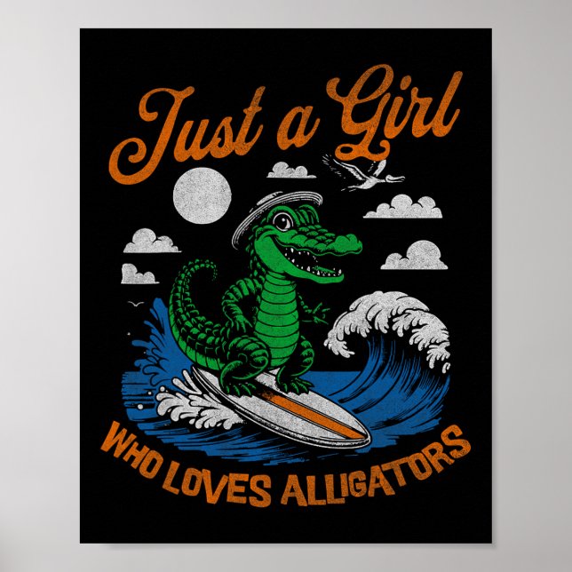 Affiche Drôle Juste Une Fille Qui Aime Les Alligators Fair (Devant)