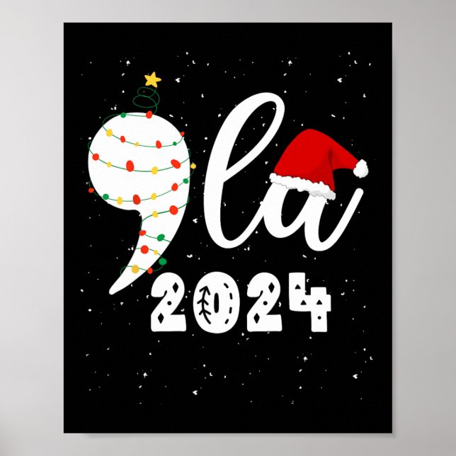 Affiche Drôle Kamala Harris 2024 Virgule La Noël  (Devant)