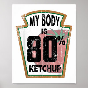 Affiche Drôle Ketchup Lover à thème Sauce tomate Foodie Jo