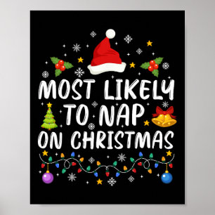 Affiche Drôle Le Plus Probable De Faire La Sieste À Noël