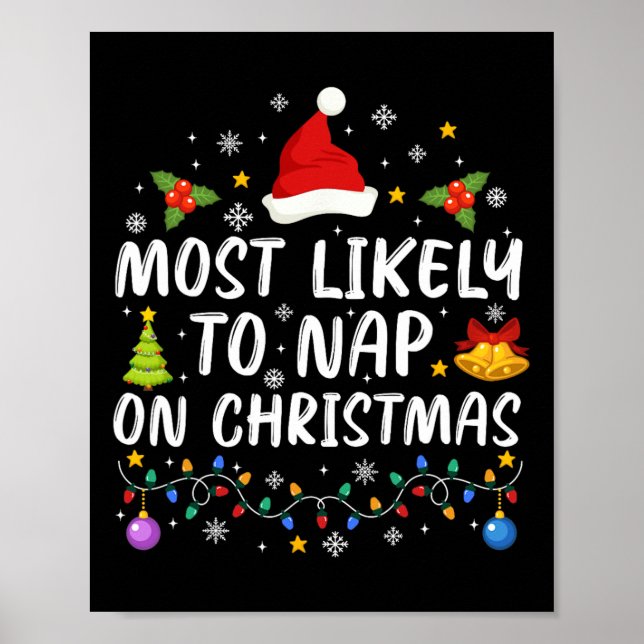 Affiche Drôle Le Plus Probable De Faire La Sieste À Noël (Devant)