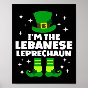 Affiche Drôle Leprechaun Irlandais Lebynese St Patrick's D