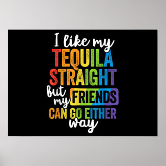 Affiche Drôle LGBT J'Aime Ma Tequila Droit