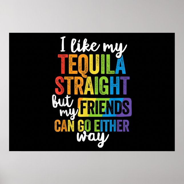 Affiche Drôle LGBT J'Aime Ma Tequila Droit (Devant)