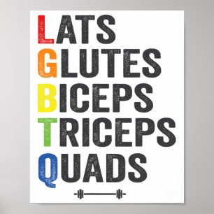 Affiche Drôle Lgbtq Dorsaux Fessiers Biceps Triceps Quadri