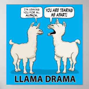 Affiche Drôle Llama Drama
