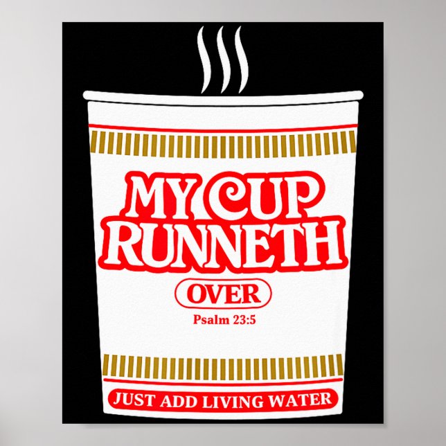 Affiche Drôle Ma Coupe Runneth Sur Christian Scripture Psa (Devant)