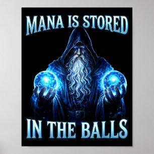 Affiche Drôle magicien sorcier mana est stocké dans