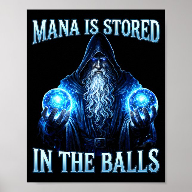 Affiche Drôle magicien sorcier mana est stocké dans (Devant)