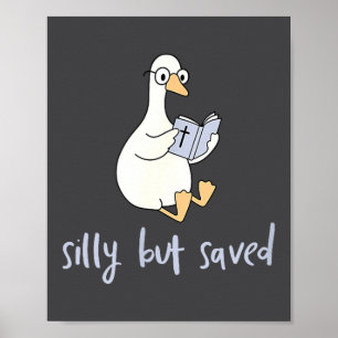Affiche Drôle mais sauvé, Oie lisant la Sainte Bible, Mign