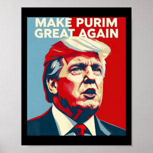 Affiche Drôle Make Purim Great Again Costume Purim Trump L