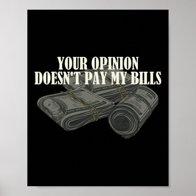 Affiche Drôle Maman Slogan Graphisme Votre opinion ne &#  (Devant)