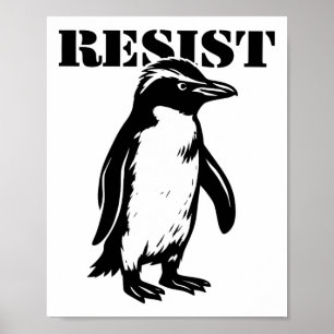 Affiche Drôle Manchot Résister Protestation Contre Droits 