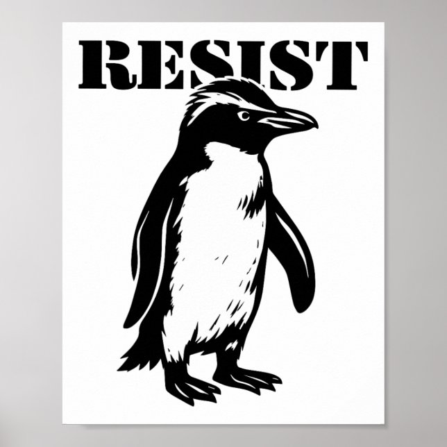 Affiche Drôle Manchot Résister Protestation Contre Droits  (Devant)
