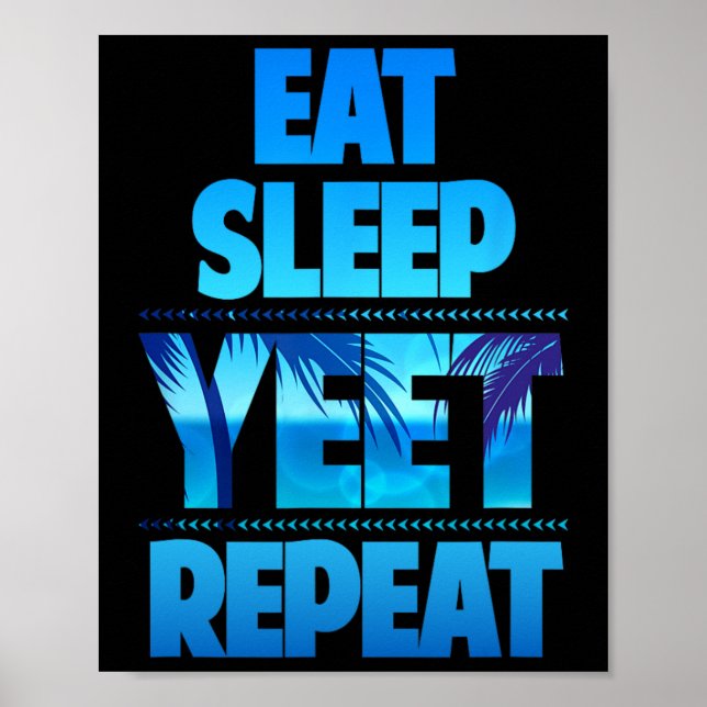 Affiche Drôle Manger le sommeil Yeet Répéter Vintage (Devant)