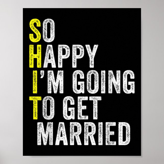 Affiche Drôle Mariage Sarcastique Groom Bride Fiançailles  (Devant)