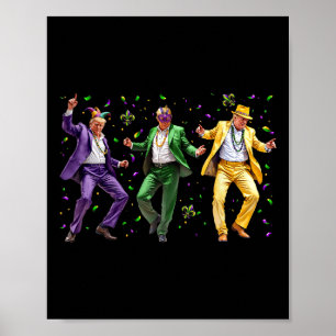 Affiche Drôle Masqué Trump Danse Mardi Gras New Orleans Ym