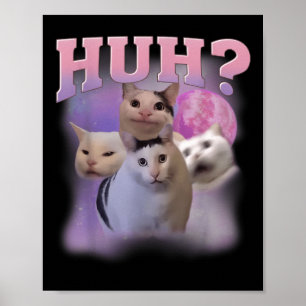 Affiche Drôle Mème Huh Chat Chemise Amoureux de les chats 