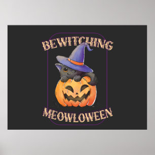 Affiche Drôle Meowloween 