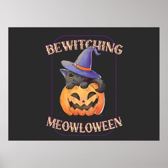 Affiche Drôle Meowloween  (Devant)