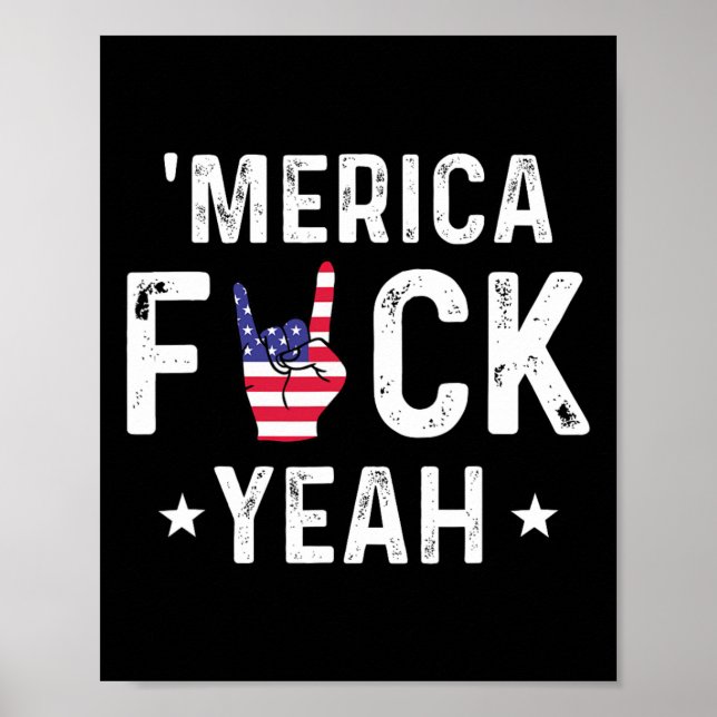 Affiche Drôle Merica Ouais 4 Juillet  (Devant)