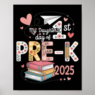 Affiche Drôle Mes Filles 1Er Jour De Pré-k 2025 Retour À S