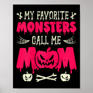 Affiche Drôle Mes Monstres Favoris Appelez-Moi Maman Hallo