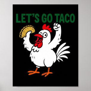 Affiche Drôle Mexicain Poulet Tee Rooster Design Avec Lais