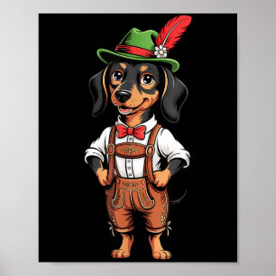 Affiche Drôle mignon chien Casquette allemand fête de la b