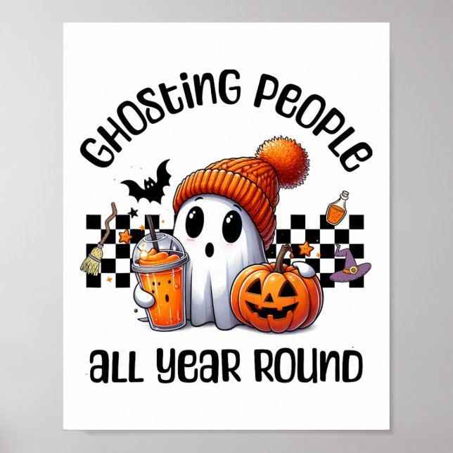 Affiche Drôle mignon Déplaisant Fantôme Halloween Graphism (Devant)