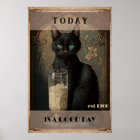 Drôle mignon lait de chat noir