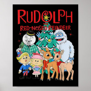 Affiche Drôle Mignon Rudolph Le Renne au Nez Rouge Noël