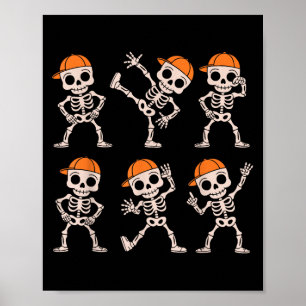 Affiche Drôle Mignonne Danser Squelette Halloween Garçons 