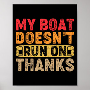 Affiche Drôle Mon bateau ne fonctionne pas avec des remerc