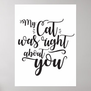 Affiche Drôle Mon Chat Avait Raison À Votre Sujet Citation