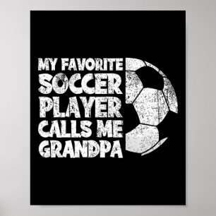 Affiche Drôle Mon Joueur De Football Préféré M'appelle Gra