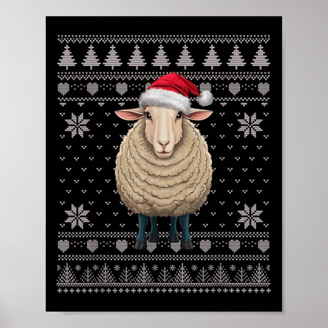 Affiche Drôle Mouton Vilain Sweat de Noël Père Noël Xmas P (Devant)
