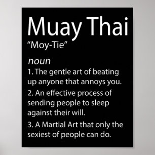 Affiche Drôle Muay Thai Et Thai Boxe - Muay Thai Defini