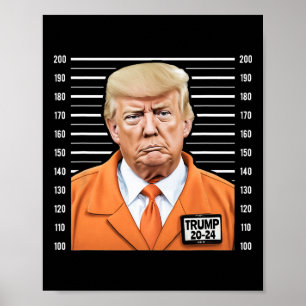 Affiche Drôle Mugshot du prisonnier Trump 2024